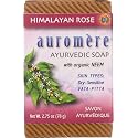 Auromere, Ayurvedic Soap, with Organic Neem, Himalayan Rose, 2.75 oz (78 g) - 3PC Beauty & Personal Care Auromere