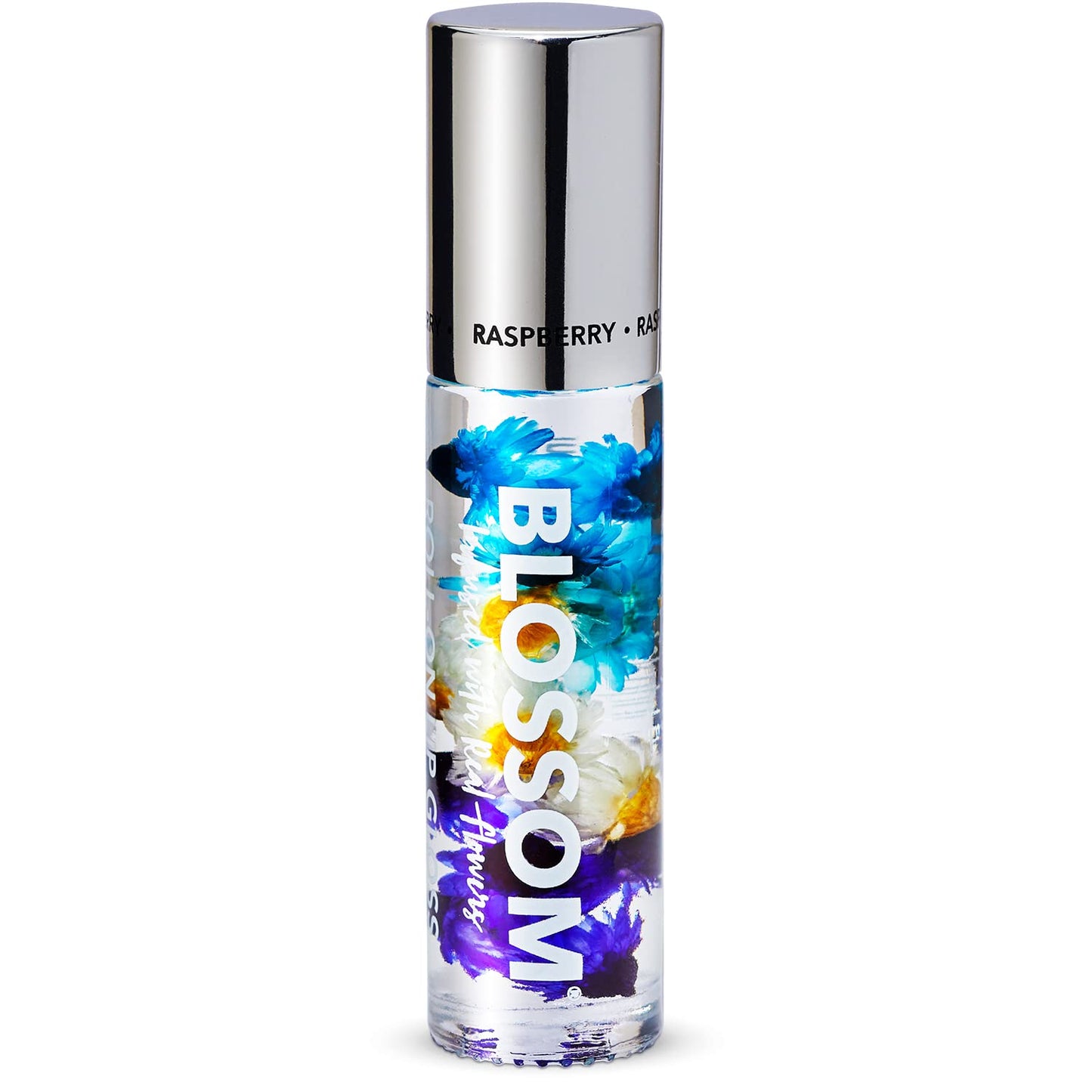 Blossom Roll on Lip Gloss, Scented Clear High Shine Moisturizing Lip Oil, Non Sticky, Infused with Real Flowers, Made in USA, 0.2oz, Raspberry Beauty & Personal Care Blossom