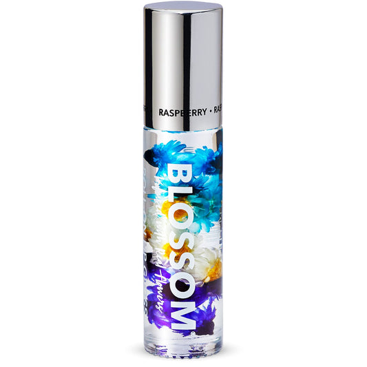 Blossom Roll on Lip Gloss, Scented Clear High Shine Moisturizing Lip Oil, Non Sticky, Infused with Real Flowers, Made in USA, 0.2oz, Raspberry Beauty & Personal Care Blossom