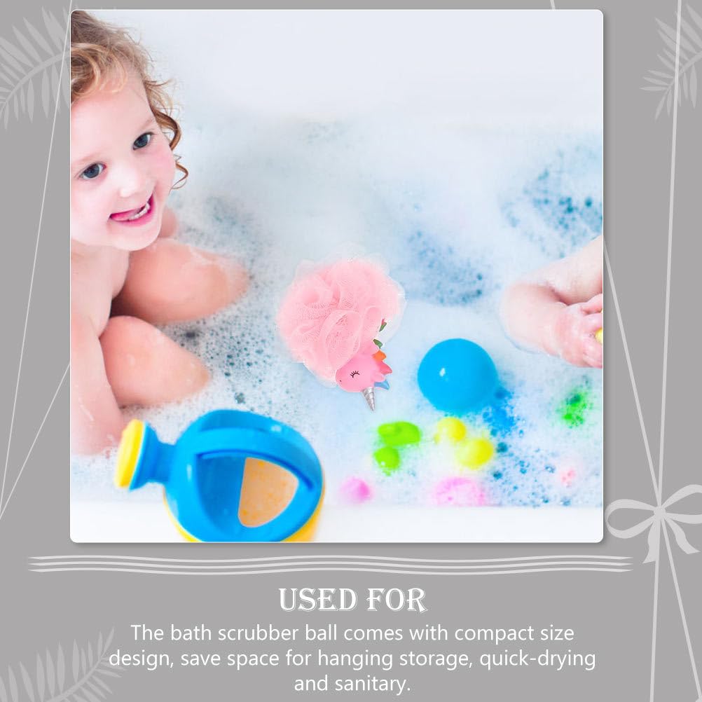 FOMIYES 2pcs Unicorn Bath Ball for Kids, Exfoliating Body Scrubber, Soft Pe Shower Sponge, Pink and Blue, 5.51 * 4.33 * 3.54inch, Gentle Skin Cleaning Beauty and Personal Care FOMIYES