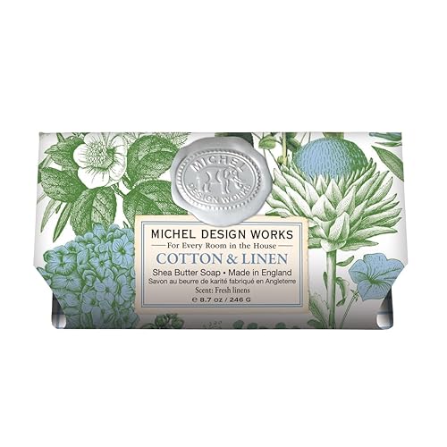 Michel Design Works Cotton & Linen Large Bath Soap Bar, 8.7 oz Beauty & Personal Care Michel Design Works