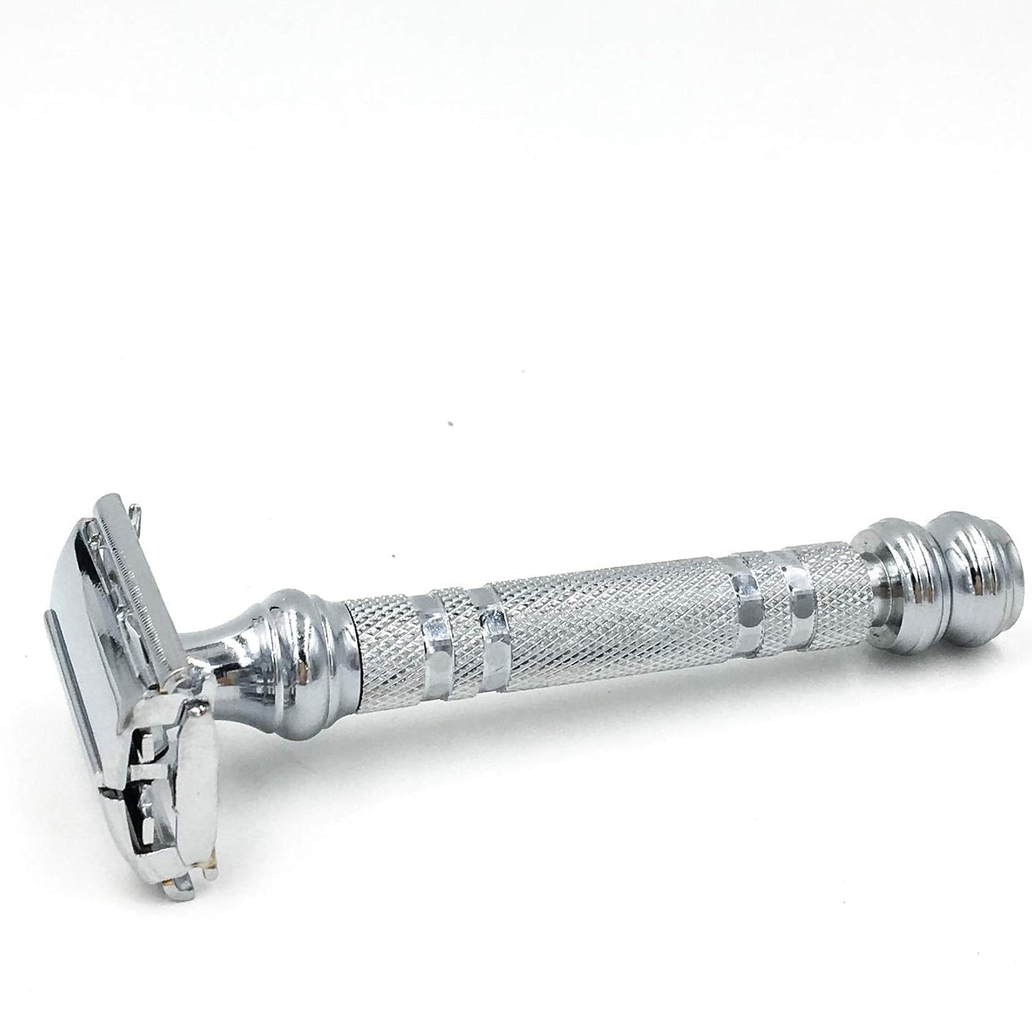 Parker 66R Long Handle Butterfly Safety Razor - Twist-to-Open Brass Frame with Textured Chrome Finish for Close, Comfortable Shaves - 5 Blades Beauty and Personal Care Parker Safety Razor