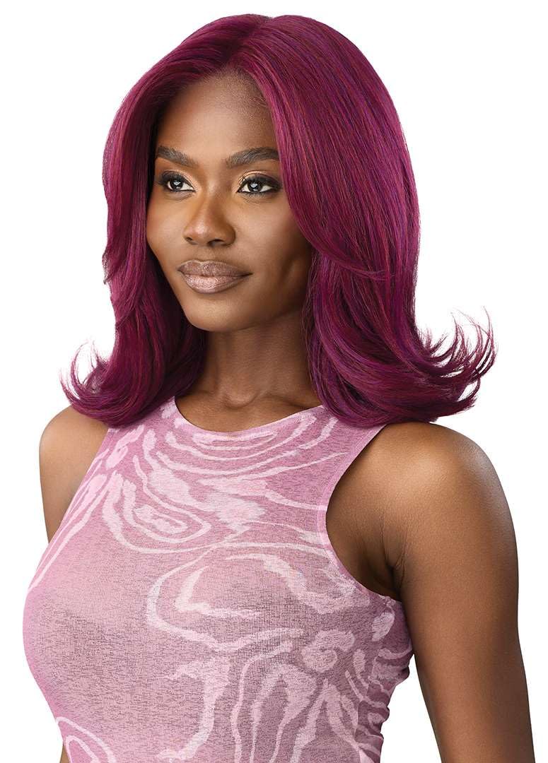 Outre Lace Front Wig - Perfect Hair Line 13X4 - Swoop Series - Swoop 14 (ASH BROWN)
