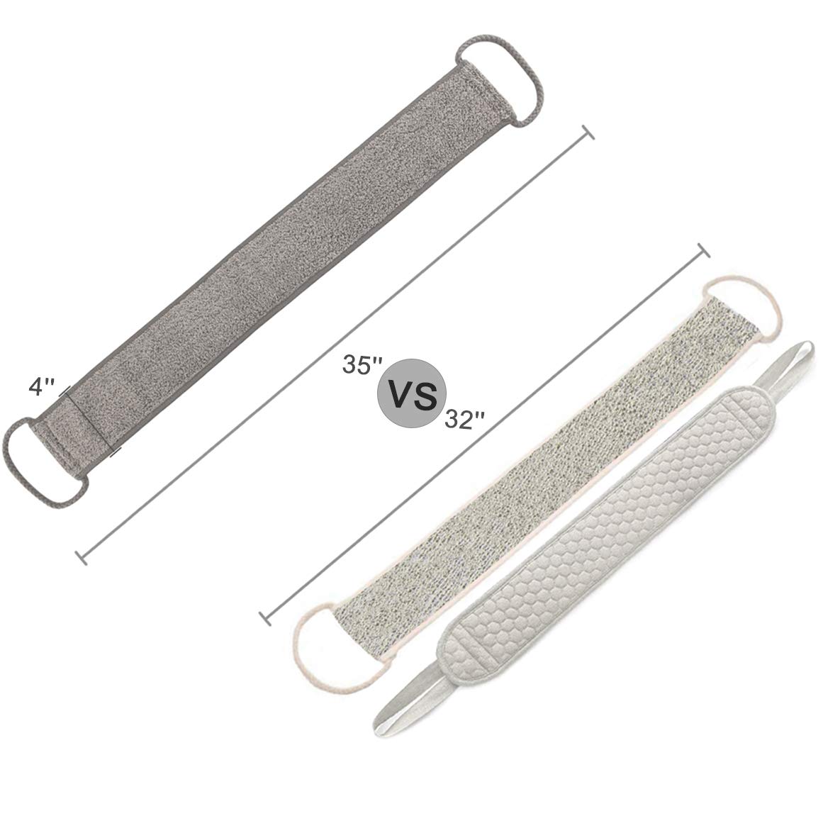 Loofah Back Scrubber for Shower, Natural Soft Flax Back Exfoliator Cleaner for Shower Acne, Extra Long Back Scrub Washer, Dual-Sided Bath Exfoliating Beauty & Personal Care IYOOH