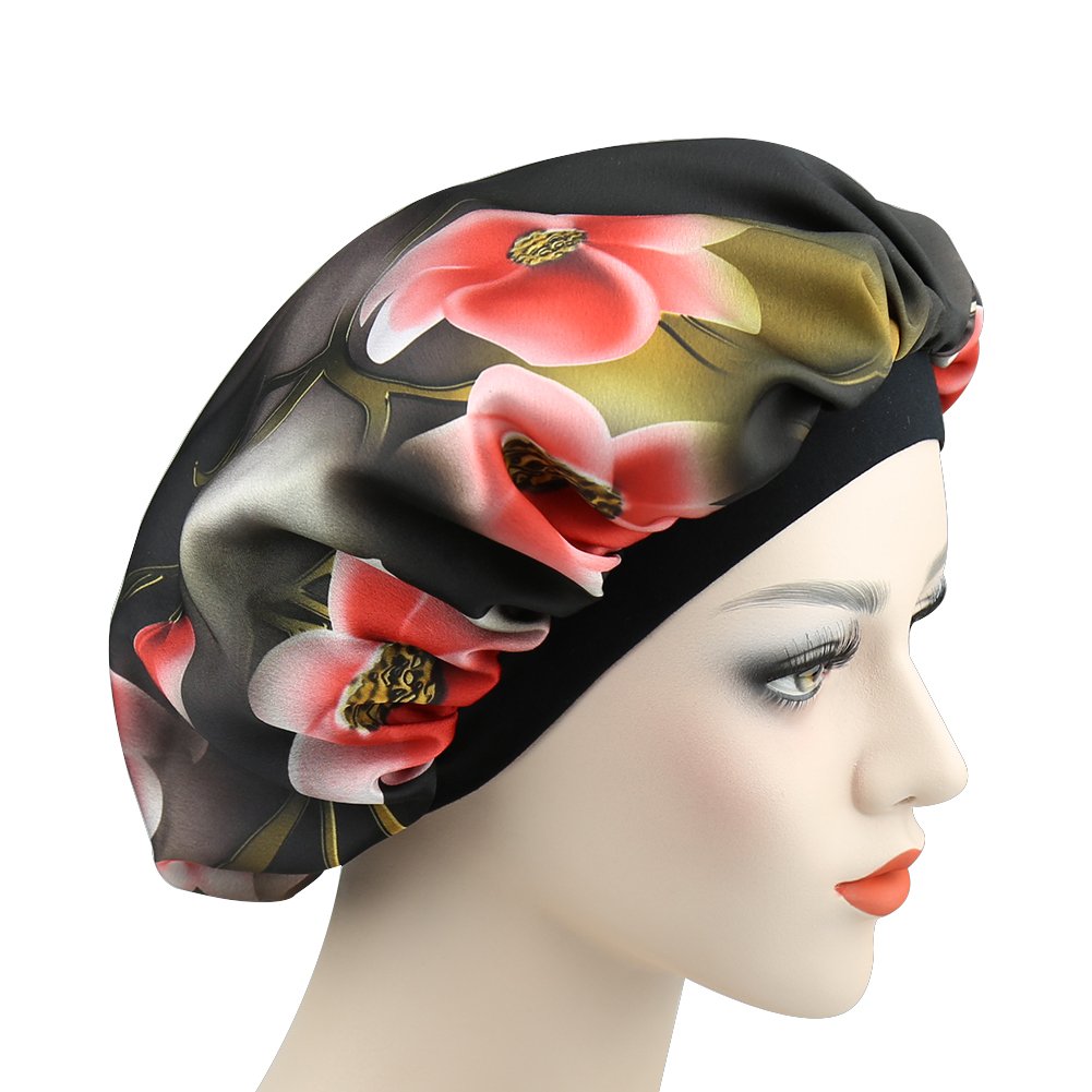 Night Cap for Frizzy Hair Pleated Bandana Ethnic Cloth Print Bohemian Band Beauty and Personal Care Alnorm