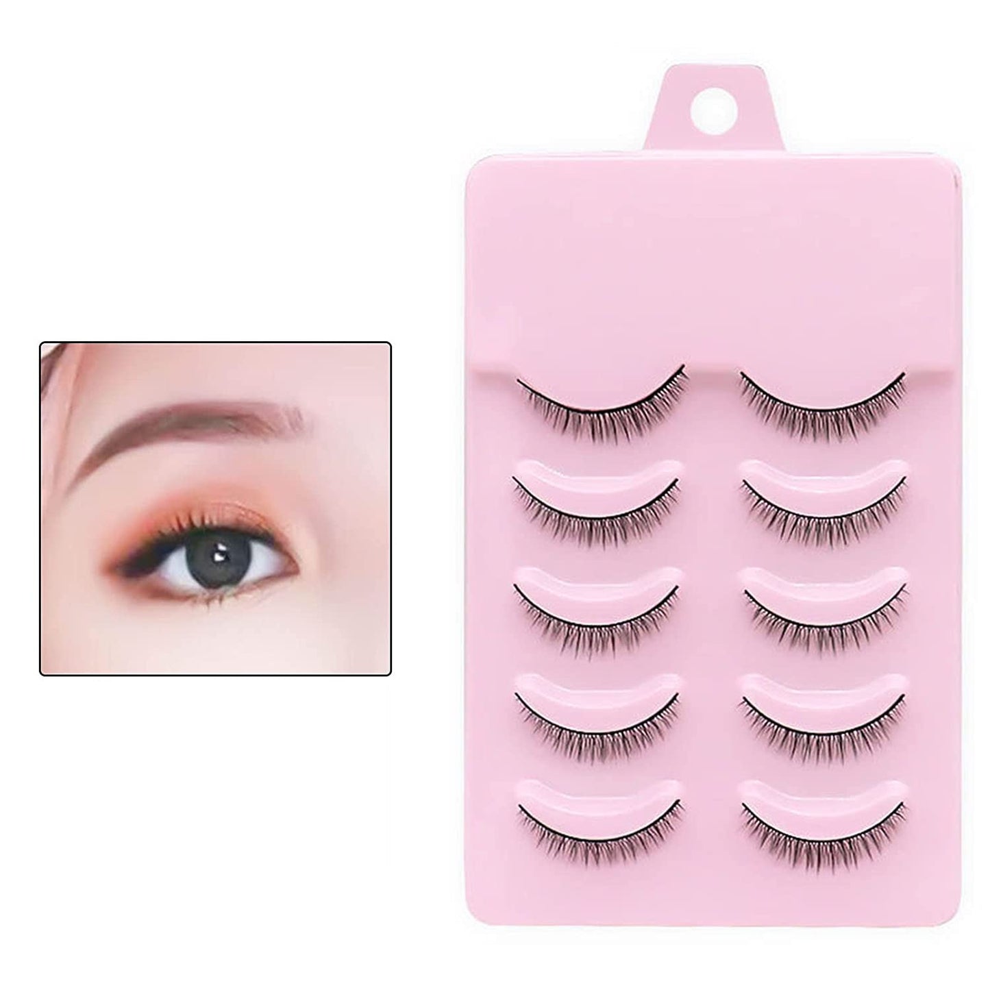 5Pair False Eyelashes 8mm Short Fake Mink Lashes Enlarge Eyes Natural Perfect Fitting Artificial Fiber Extensions Eye Lashes Fake Lashes, Women's Make Beauty & Personal Care Htppzjr
