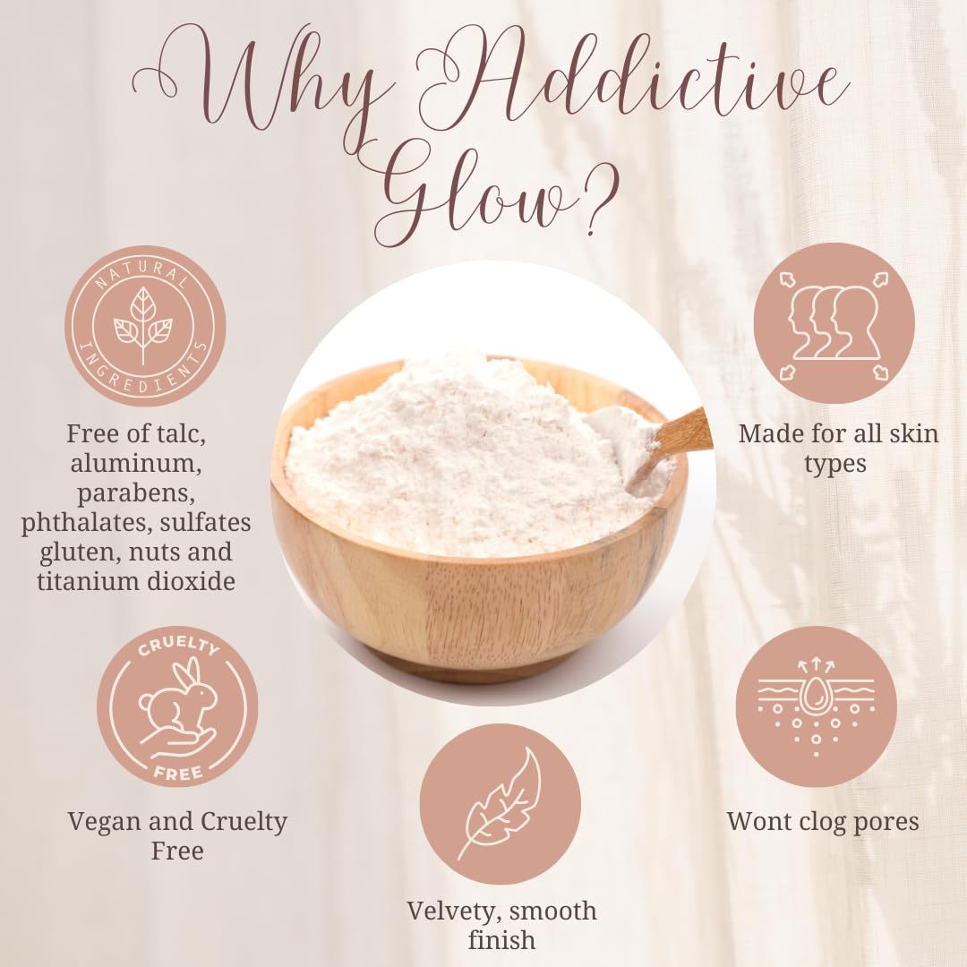 Addictive Glow Post Spray Tan Setting Powder - Translucent Plant Based Finishing Powder - Eliminates Sticky Feeling After Sunless Tanning - Matte or Beauty & Personal Care Addictive Cosmetics