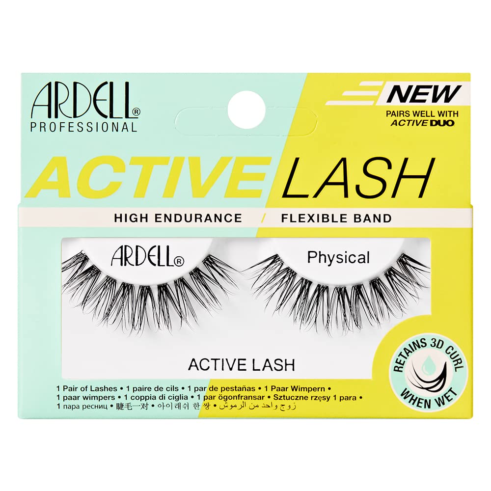 Ardell Active Lashes Physical - Waterproof, Natural Look False Eyelashes for Everyday Wear, 1 Pair