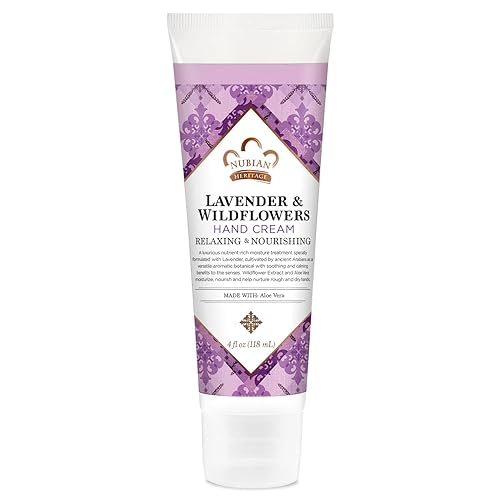 Nubian Heritage Hand Cream, Lavender & Wildflowers with Vitamin E - Light and Luxurious Shea, Mango & Cocoa Butter Lotion with Soothing Aloe Vera Beauty & Personal Care Nubian Heritage