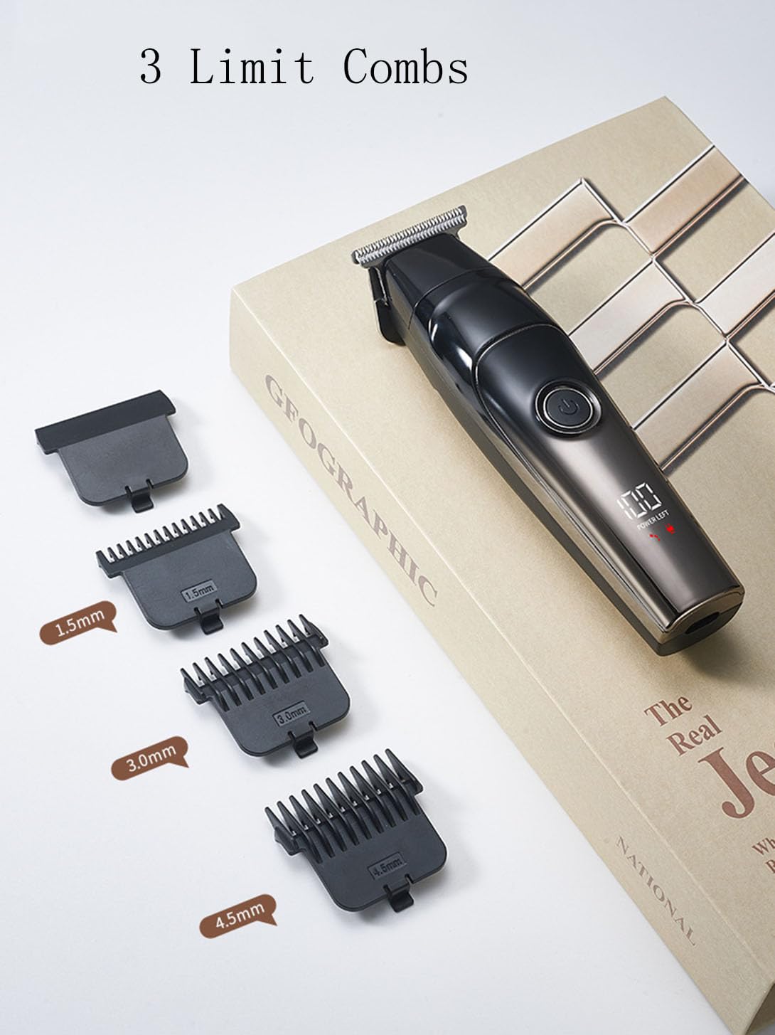 Professional Hair Clippers for Men/Oil Head, Cordless Trimmers Kit with LED Display,Travel Lock,3 Limit Combs, Waterproof Electric Haircut Grooming Beauty and Personal Care QDKVTNDJZ
