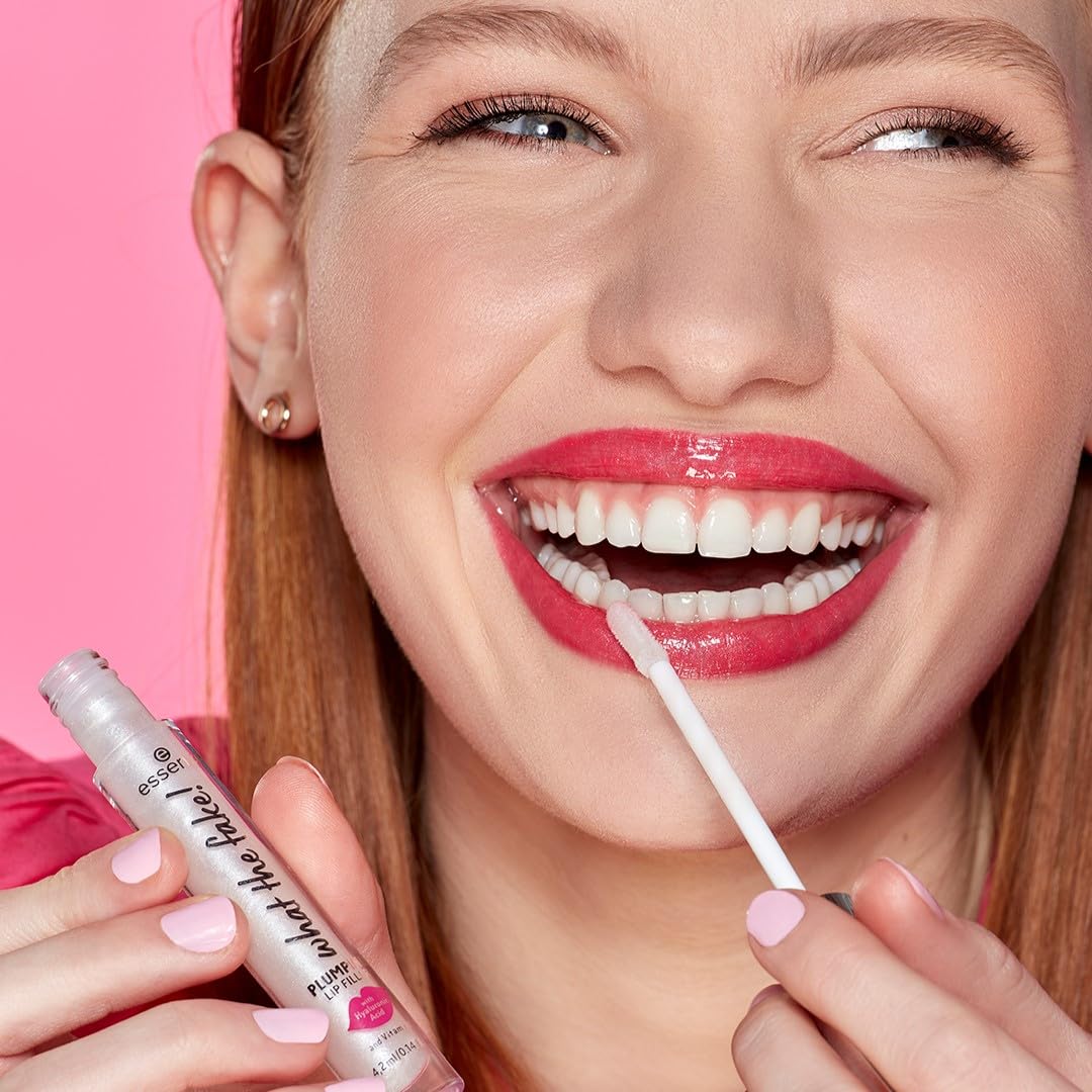 essence - What the Fake! Plumping Lip Filler - Lip Gloss for Full, Voluminous Lips - Translucent Pearly Finish - Vegan & Cruelty Free, Gluten Free Beauty and Personal Care Essence Cosmetics