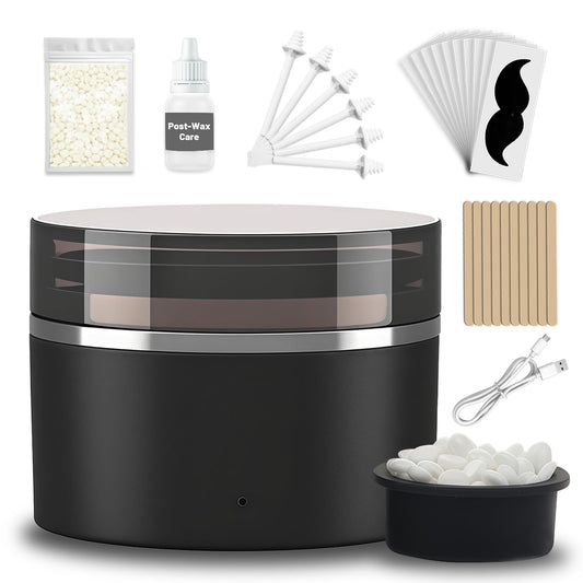 Nose Wax Kit for Men and Women, Smart Temp Control Wax Melt Warmer with 100g Wax Beads, 10 Applicators, 30 Nose Hair Sticks, 10 Mustache and Care Oil Beauty and Personal Care Wokyo