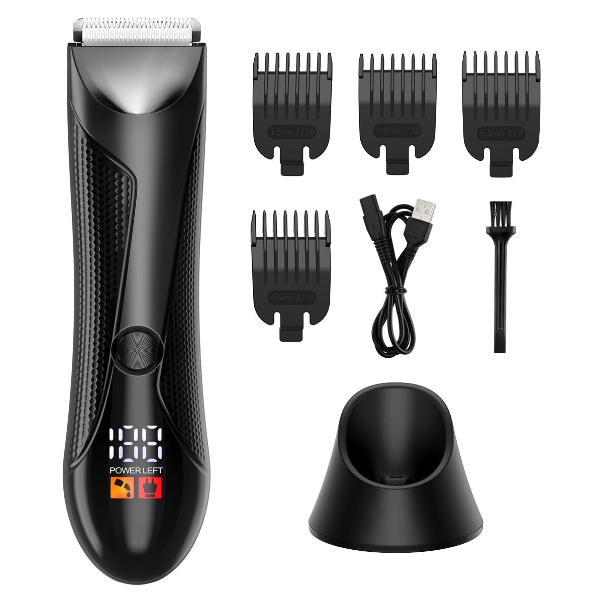 QDKVTNDJZ Hair Clippers for Men, Men's Body Trimmer Waterproof Shaver Professional Beard Razor Rechargeable Removal Bikini with Base Beauty and Personal Care QDKVTNDJZ