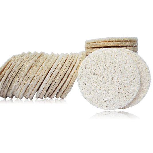 25-Pack Natural Loofah Exfoliating Face Pads - Gentle Facial Sponge & Scrubber for Daily Cleansing, Makeup & Dead Skin Removal - 100% Organic Beauty and Personal Care VeridianLife