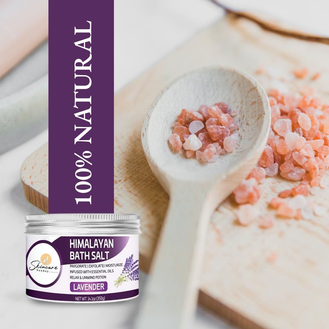 Skincare Sunday Himalayan Bath Salts Infused with Minerals and Essential Oils - Invigorate - Exfoliate - Moisturize - Detoxify - Cleanse - Relaxing Beauty and Personal Care SKINCARE SUNDAY