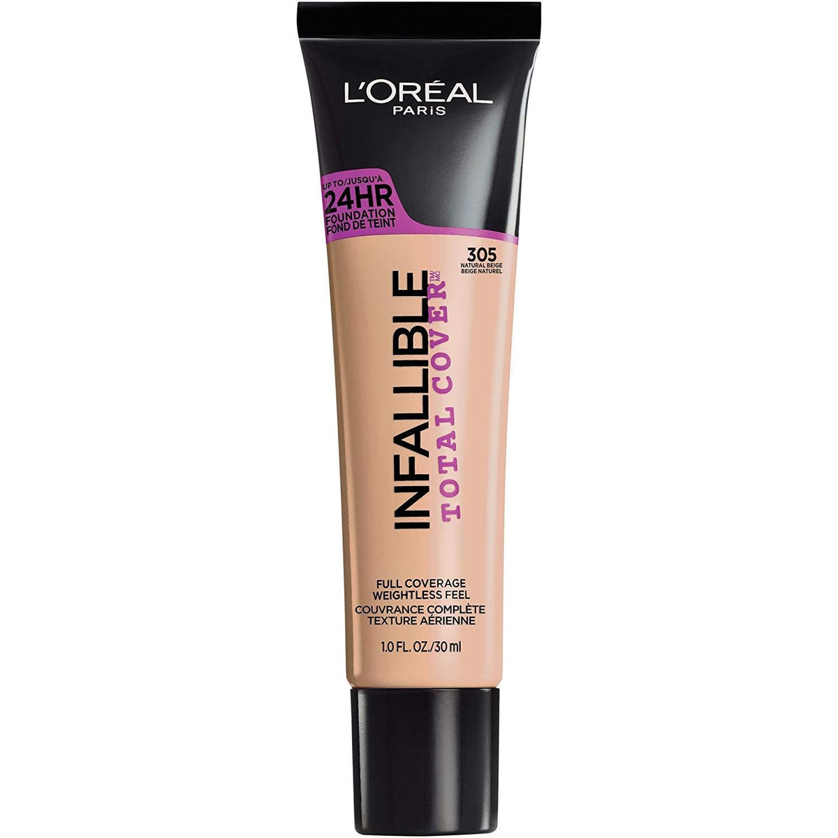 L’Oréal Paris Infallible Total Cover Foundation, Natural Beige, 1 fl; oz. Beauty & Personal Care L'Oreal Paris