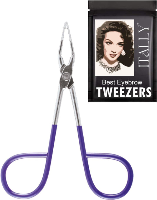 ITALLY Professional Salon TWEEZERS with Easy Scissor Handle, The BEST PRECISION EYEBROW TWEEZERS Men/Women, Pinzas Para Cejas, Ingrown Hair Beauty and Personal Care ITALLY