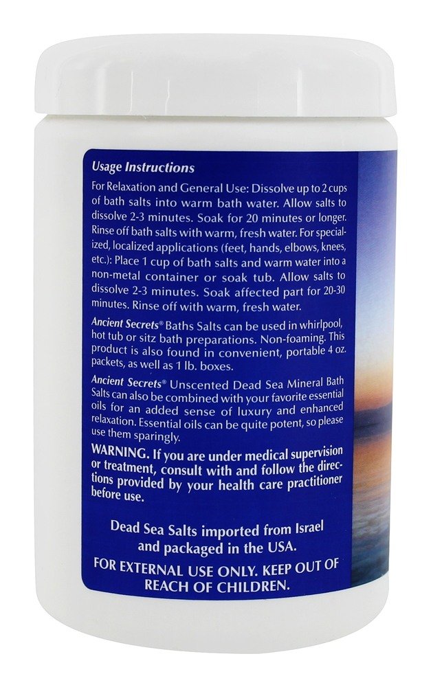 ANCIENT SECRETS Unscented 2 lb Dead Sea Aromatherapy Bath Salts Beauty and Personal Care ANCIENT SECRETS