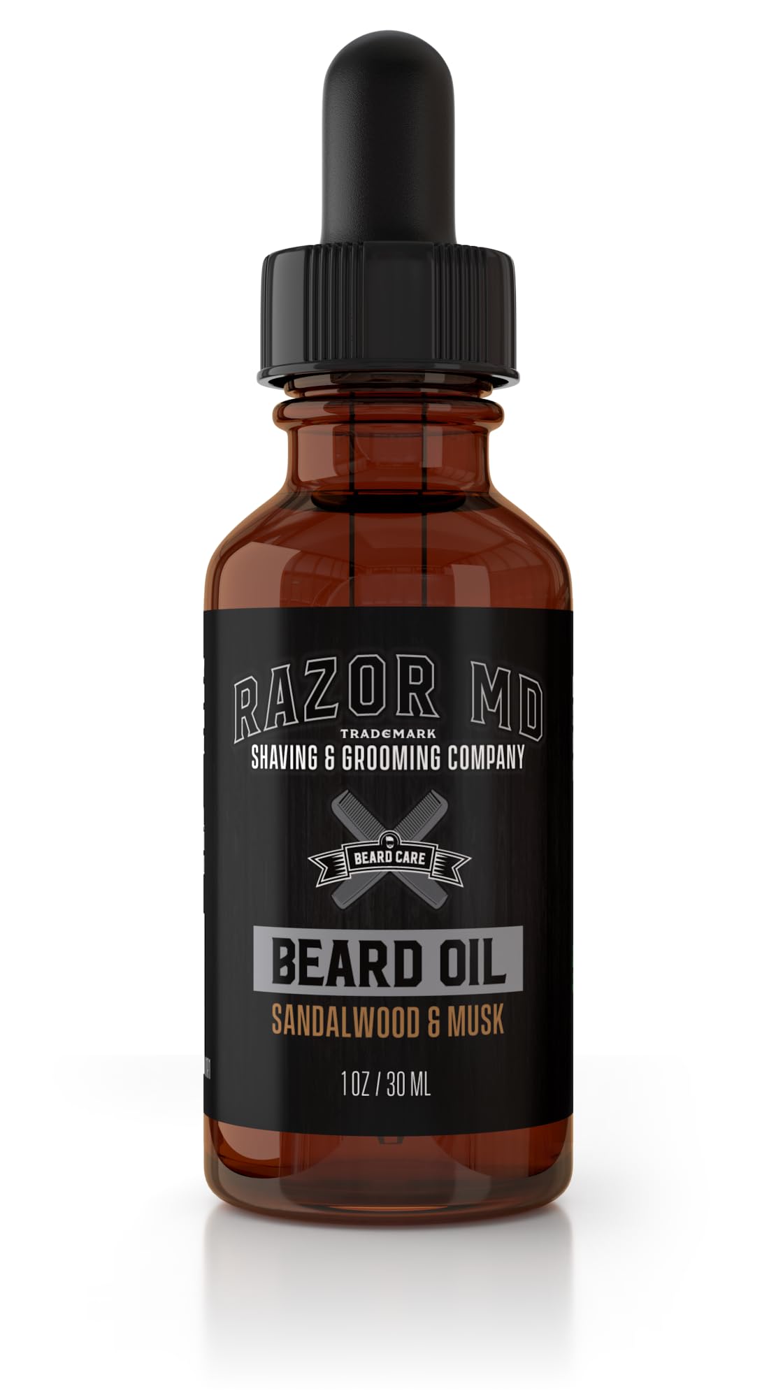 Razor MD Natural Beard Oil for Men with Fast Absorbing Formula and Non-Greasy Finish, Sandalwood Scent, 1oz Beauty and Personal Care Razor MD