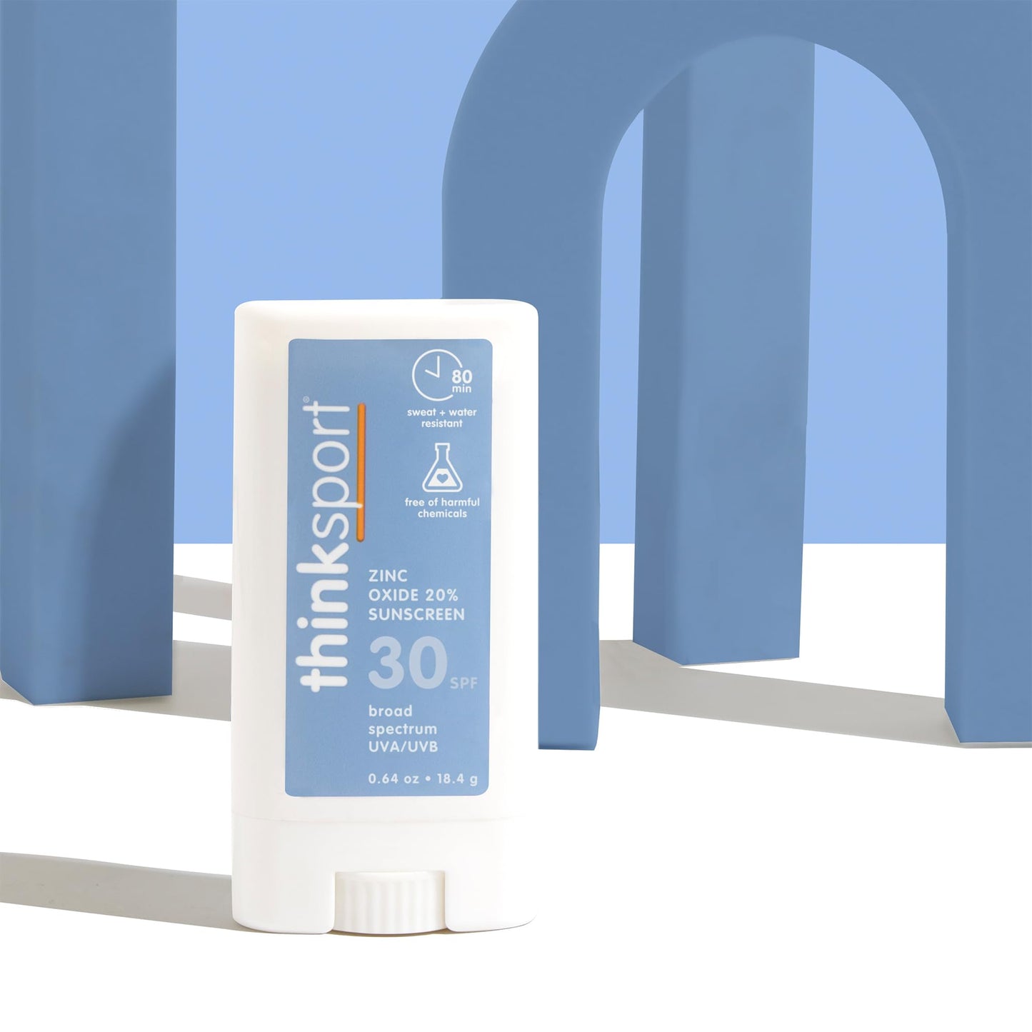 Thinksport SPF 30 Mineral Sunscreen Stick – Face & Body Sunblock, Reef Friendly, Water Resistant, Safe Natural UVA/UVB Protection, 0.64oz Beauty & Personal Care THINK