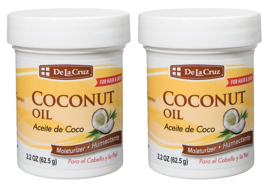 De La Cruz Coconut Oil - Expeller Pressed Coconut Oil for Skin and Hair - Natural Moisturizer for Skin and Hair - 2.2oz (2 Jars) Beauty & Personal Care De La Cruz