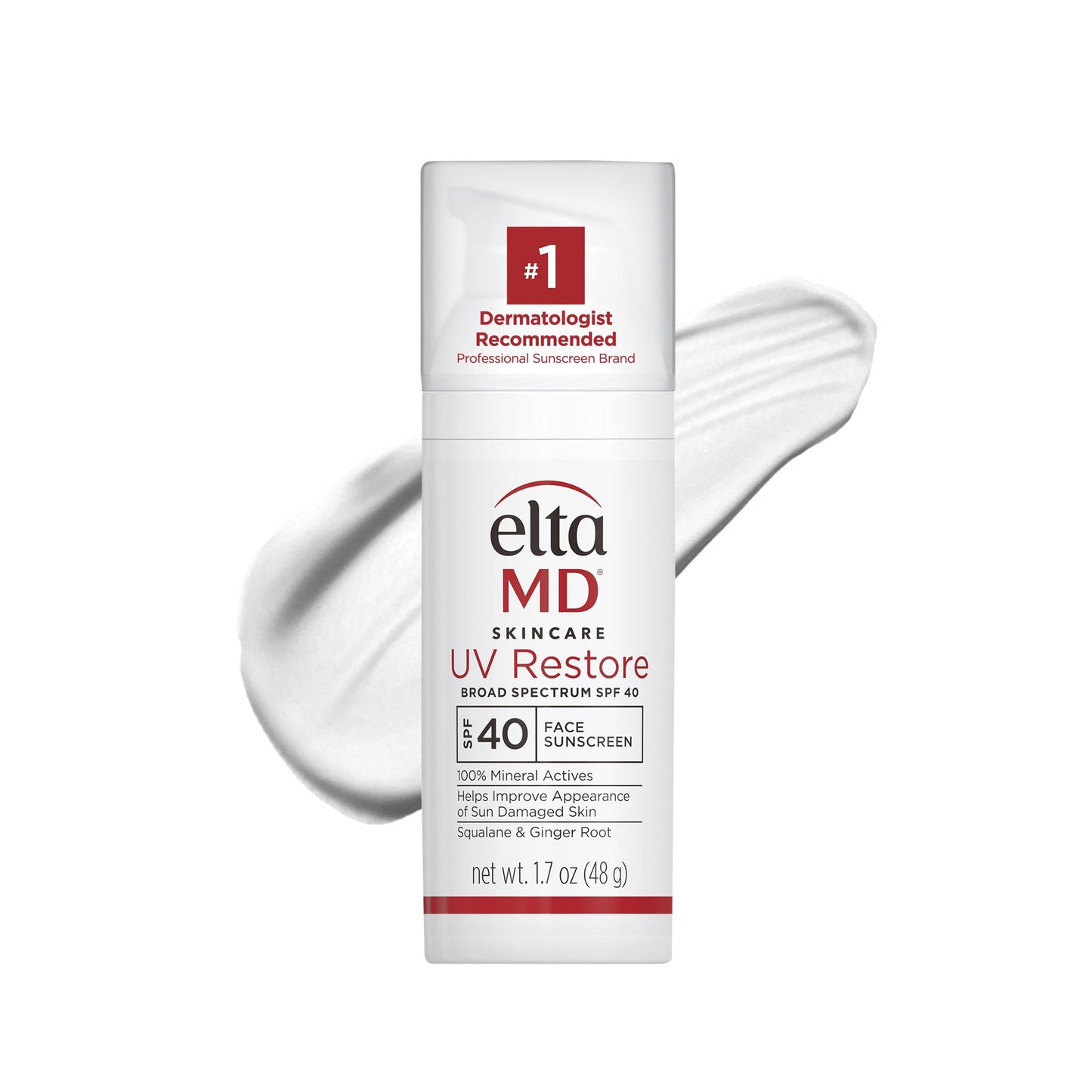 EltaMD UV Restore Face Sunscreen SPF 40 – Mineral Zinc Oxide Sunscreen & Anti-Aging Moisturizer for Sun-Damaged Skin Repair, 1.7oz Beauty & Personal Care EltaMD