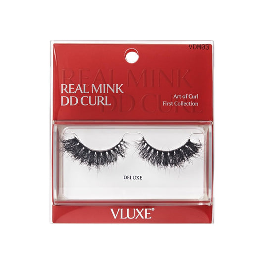 VLuxe Real Mink DD Curl Eyelashes, 100% Real Mink Strip Lash, Dramatic Fluffy False Lashes Give Lifted Eye Look, Lightweight & Comfortable Extensions