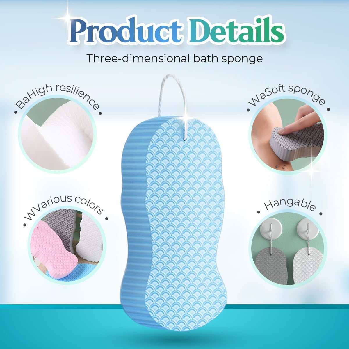 2026 New Exfoliating Sponges Super Soft Bath Sponge,Super Soft Exfoliating Bath Sponge, Exfoliating Bath Sponge for Adults (4 Pack) Beauty and Personal Care KTRolster