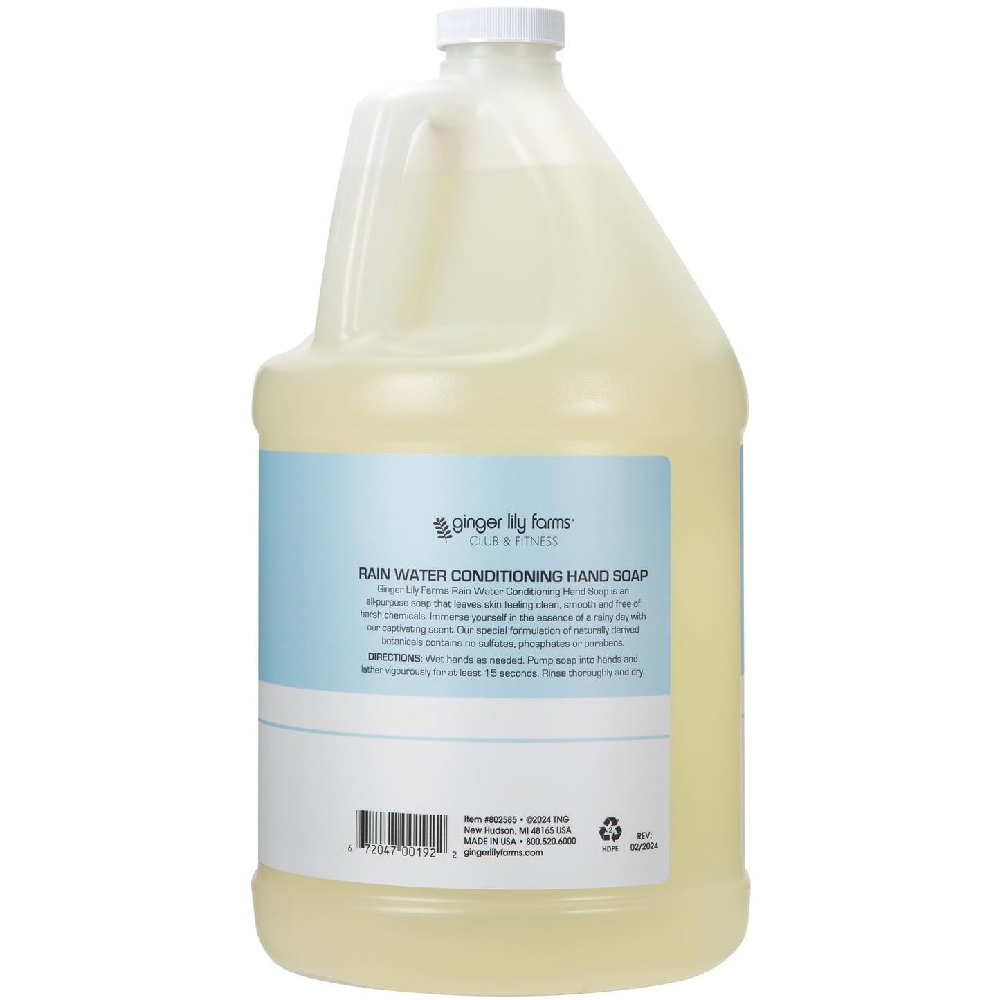 Ginger Lily Farms Club & Fitness Conditioning Liquid Hand Soap Refill, 100% Vegan & Cruelty-Free, Rain Water Scent, 1 Gallon (128 fl oz) Beauty & Personal Care Ginger Lily Farms