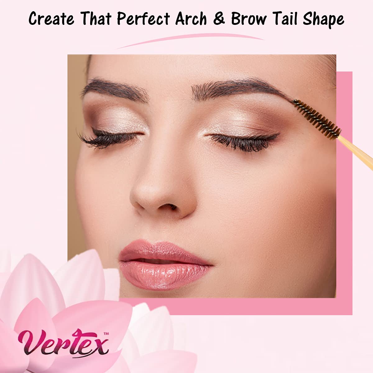 Vertex Eyebrow Brush Spoolie Comb - For Eyebrows Blending Brow Pomade | Small Angled Eyelash Brush For Longer Lashes Beauty & Personal Care Vertex