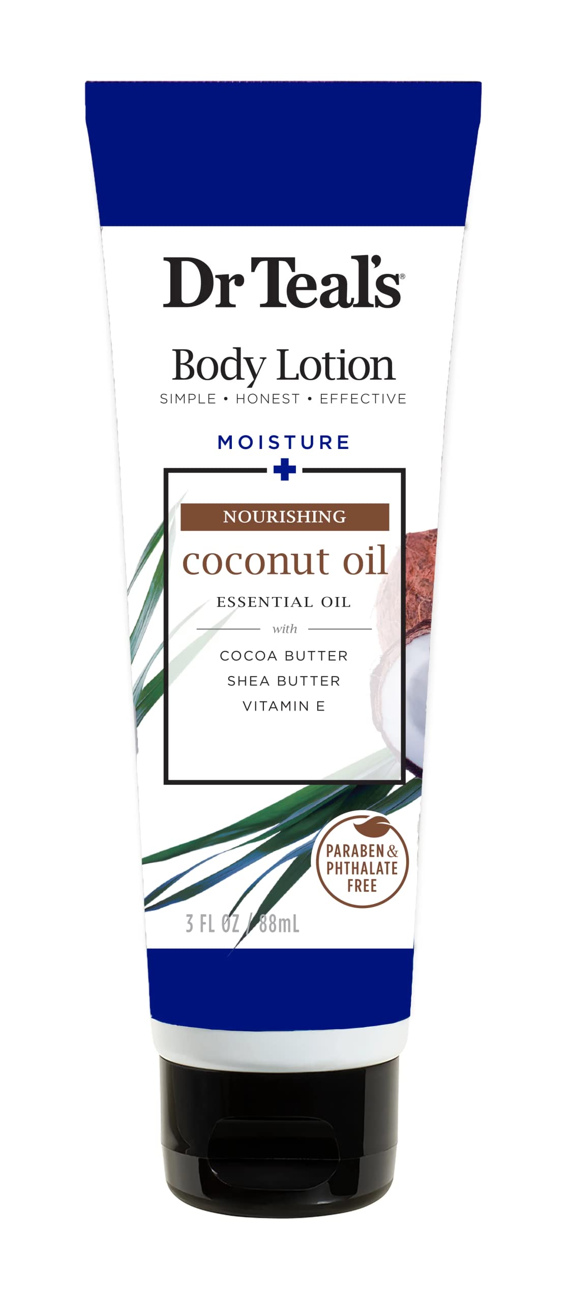 Dr Teal's Body Lotion Travel Size 3fl oz - Moisture + Nourishing Coconut Oil + Vitamin E Beauty & Personal Care Dr Teal's