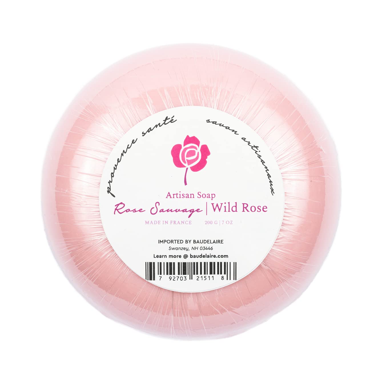 Provence Sante Luxury French Bath Bar - Moisturizing Shea Butter - Triple-milled Wild Rose Fragrance, 7 oz Made in France Beauty & Personal Care Provence Sante
