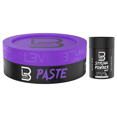 L3 Level 3 Hair Paste for Men - Long Lasting Hold Hair Styling Paste with Matte Finish - Adds Volume, Texture & Definition - Keratin Infused (Sample Beauty & Personal Care L3