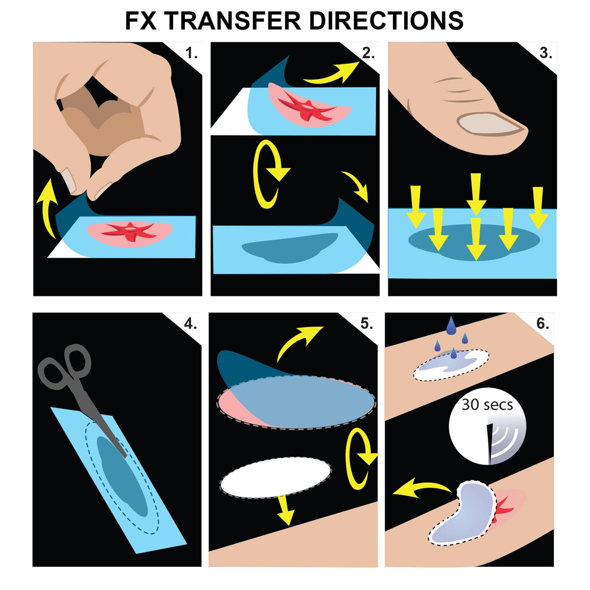 Tinsley Transfers Medium Glam Gore 3D FX Transfer Kit - Lip Rot, Latex Free Prosthetic