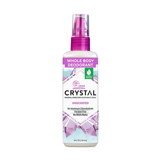 Crystal Essence Mineral Deodorant Spray, Unscented, All Over Body Deodorant, 4 Fl Oz Beauty and Personal Care Crystal Essence