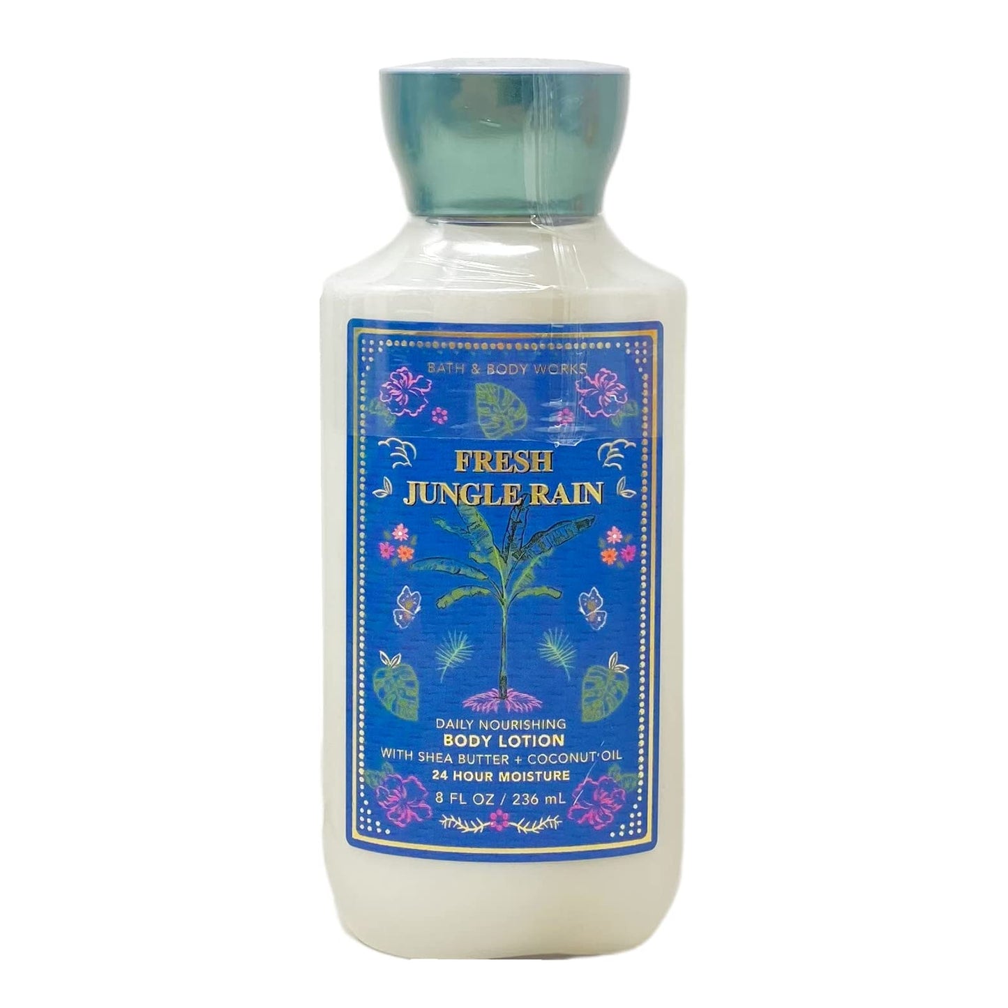 Bath & Body Works Fresh Jungle Rain 4 Piece Gift Set - Fragrance Mist - Body Cream - Shower Gel - Body Lotion - with a Natural Oats Bar Soap - Full Beauty and Personal Care Bath & Body Works