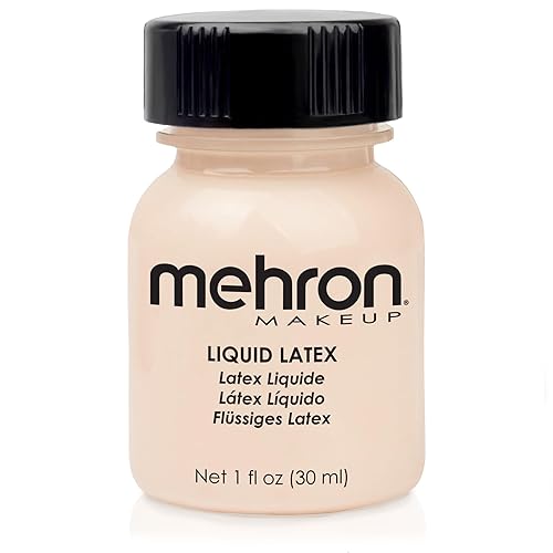 Mehron Makeup Liquid Latex | SFX Makeup | Halloween | Latex Glue for Skin | Special FX Prosthetic Glue 1 fl oz (30 ml) (Light Flesh) | Made in the USA Beauty & Personal Care Mehron