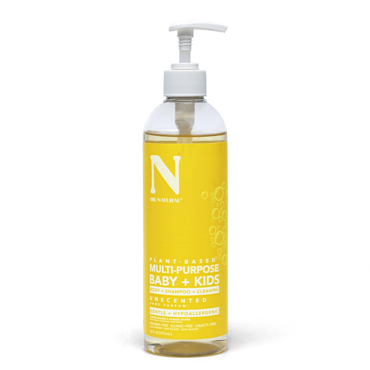 Dr. Natural Multi-Purpose Baby Plus Kids Soap - Body Wash and Shampoo - Gentle Soap with Shea Butter - Newborn Safe - Unscented - 16 oz Beauty & Personal Care Dr. Natural