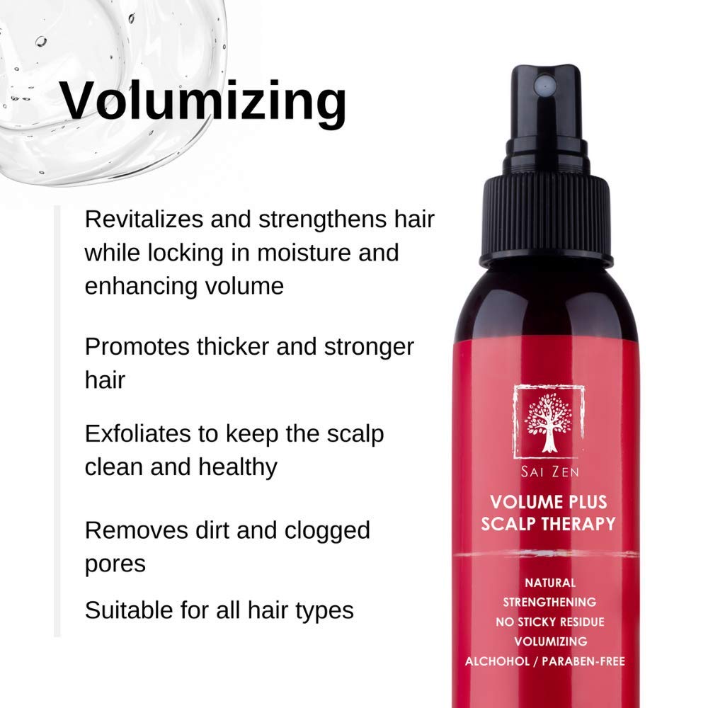 Sai Zen Volume Plus Scalp Therapy Spray | Post-Shower Hair Strengthening Formula | Made in USA | Alcohol and Paraben Free, 2 oz. Beauty & Personal Care Sai Zen