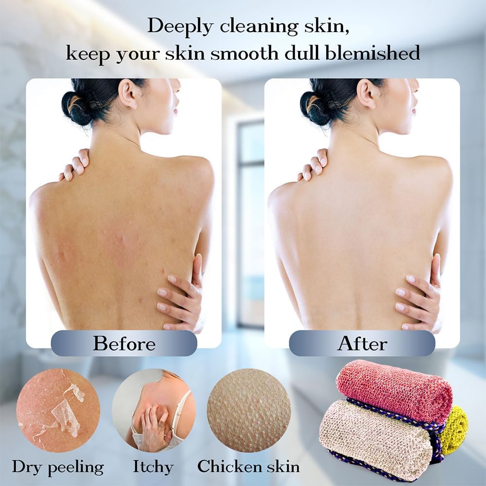 African Net Sponge Authentic - 3 Pcs Exfoliating Net Sponge with Mit Engmaschigem Design for Body & Back Scrubber, 31.5-Inch Long Bath Sponge Beauty and Personal Care Dr.Pedi