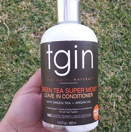 tgin Green Tea Super Moist Leave In Conditioner - Lightweight Leave In Conditioner for Curly Hair - Hydrates, Controls Frizz & Enhances Manageability Beauty & Personal Care Thank God It's Natural