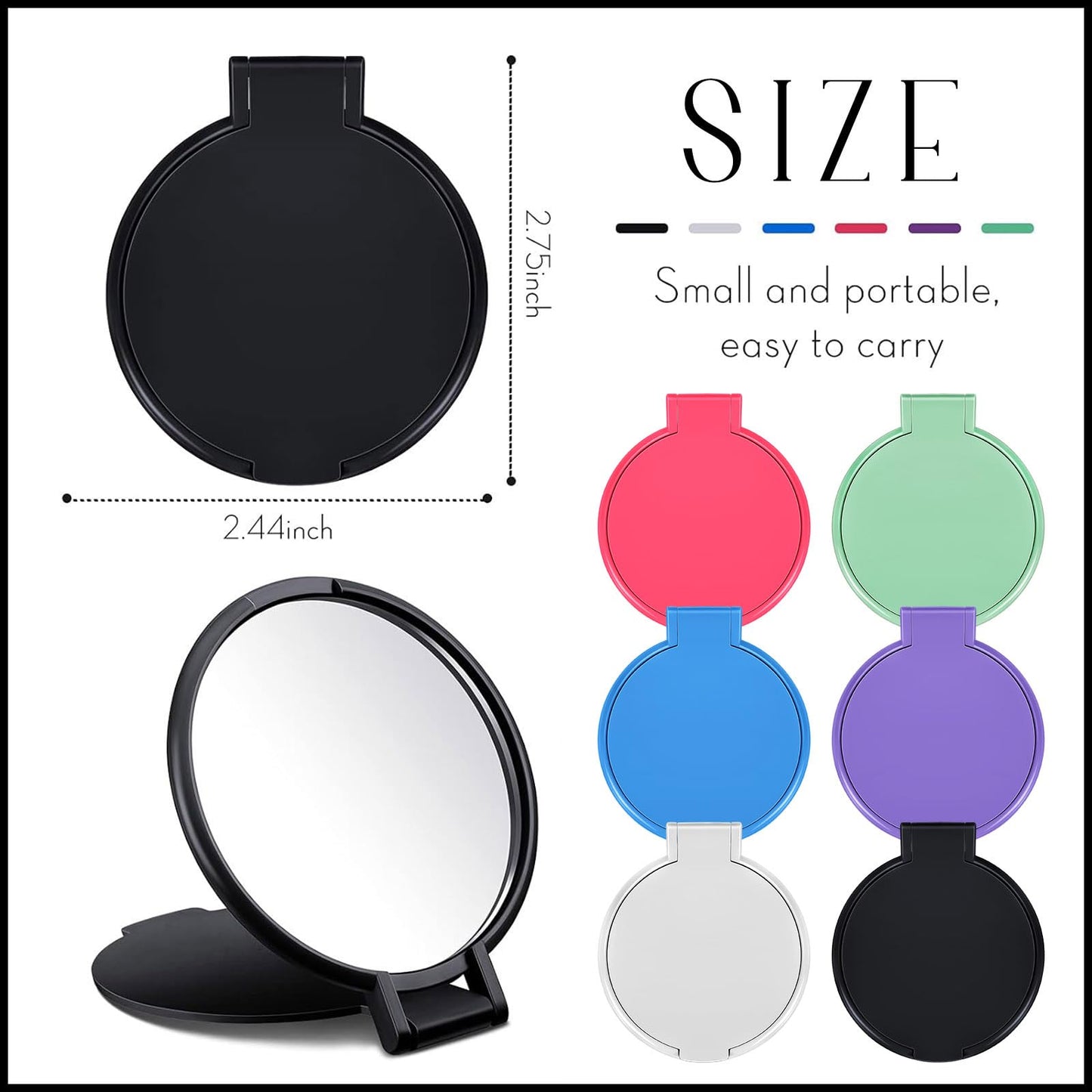 Jetec 120 Pieces Compact Mirrors Bulk, Mini Folding Pocket Mirrors for Purse, Small Portable Makeup Stuffs for Travel, Girls, Party Favors, Wedding Beauty and Personal Care Jetec