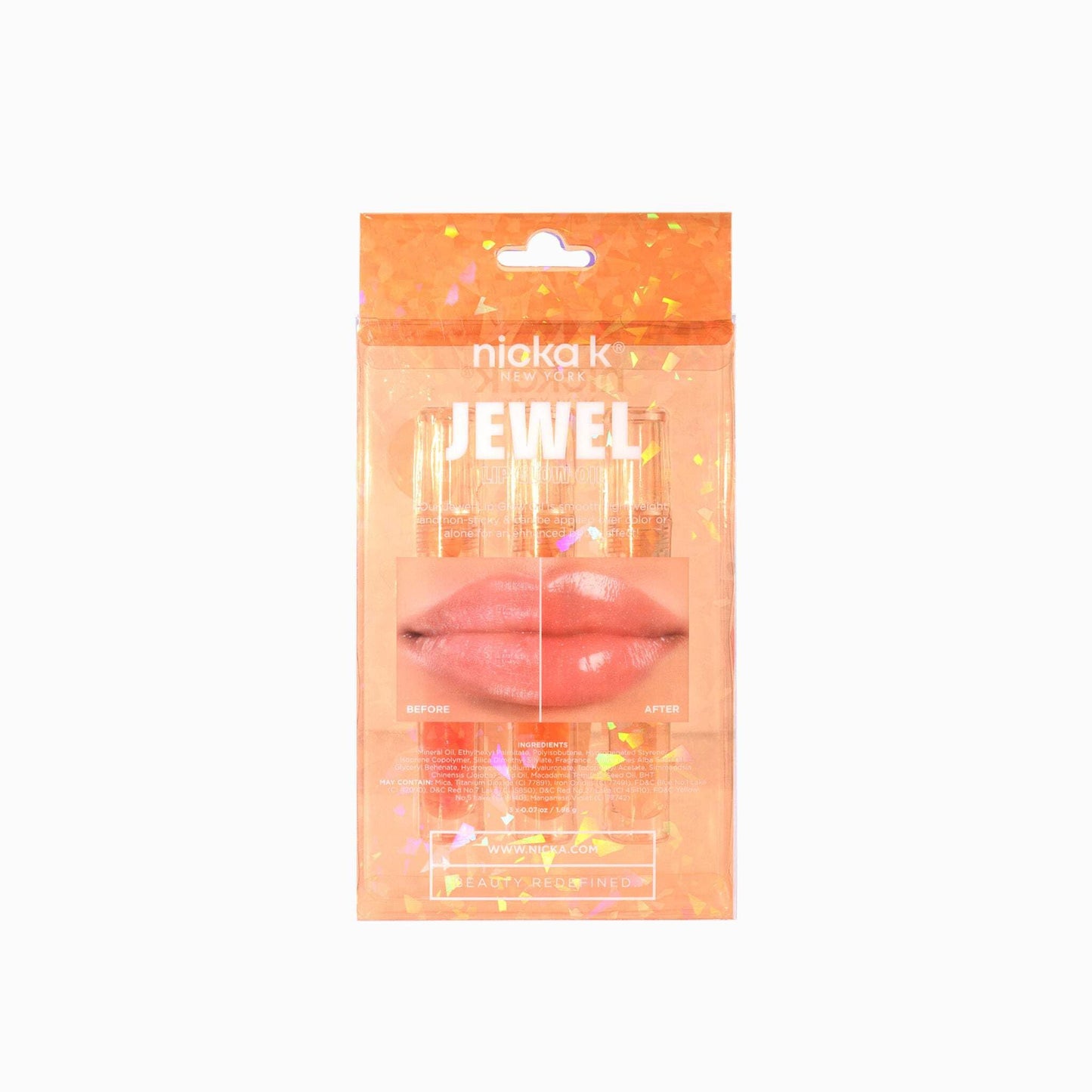 NICKA K NEW YORK Jewel Lip Glow Oil, Glossy Lips, Smooth, Lightweight, Non-Sticky (MLGGO2 Opal) Beauty & Personal Care NICKA K NEW YORK