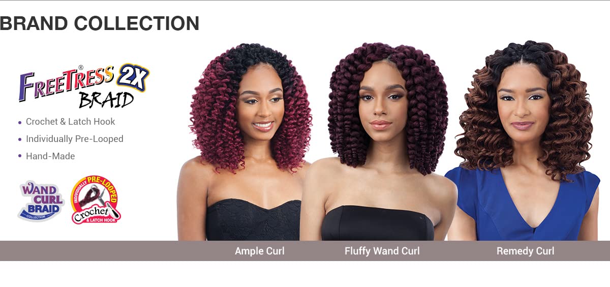 REMEDY CURL (2 Dark Brown) - Freetress 2X Wand Curl Crochet Braid Collection