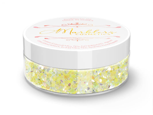 MARBLERS Mixed Shaped Face & Body Glitter [Yellow] 0.18oz (5g) | Chunky | Chopped | Flake |Non-Toxic | Vegan | Cruelty-Free | Festival, Rave & Party Beauty & Personal Care MARBLERS