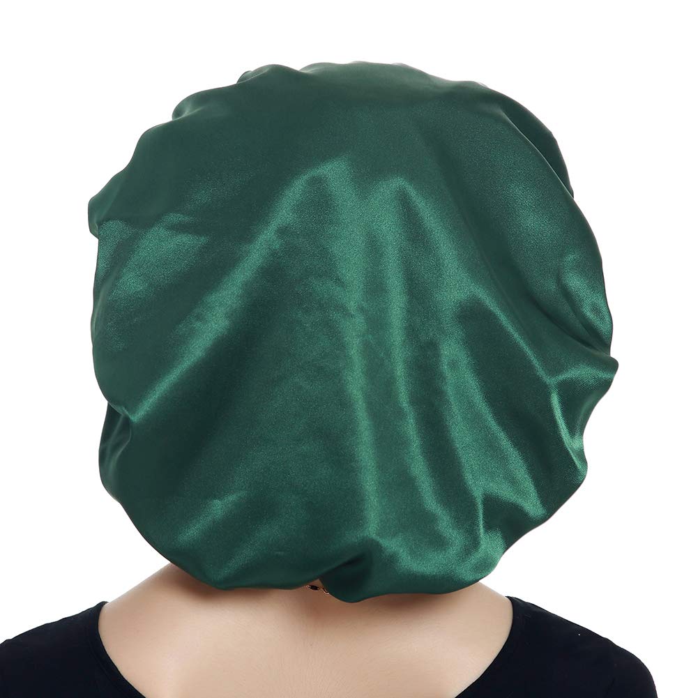 Alnorm Double Layered Satin Bonnet Oversized Sleep Cap for Hair Loss Women Green Beauty and Personal Care Alnorm