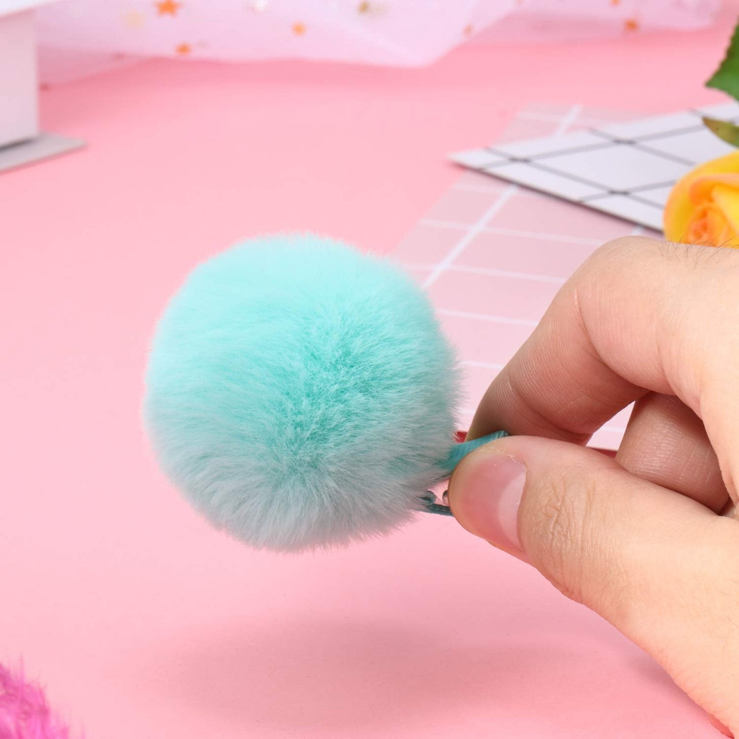 18 Pcs Pom Pom Hair Clip 2'' Candy Color Hair Clip Beauty & Personal Care WILLBOND