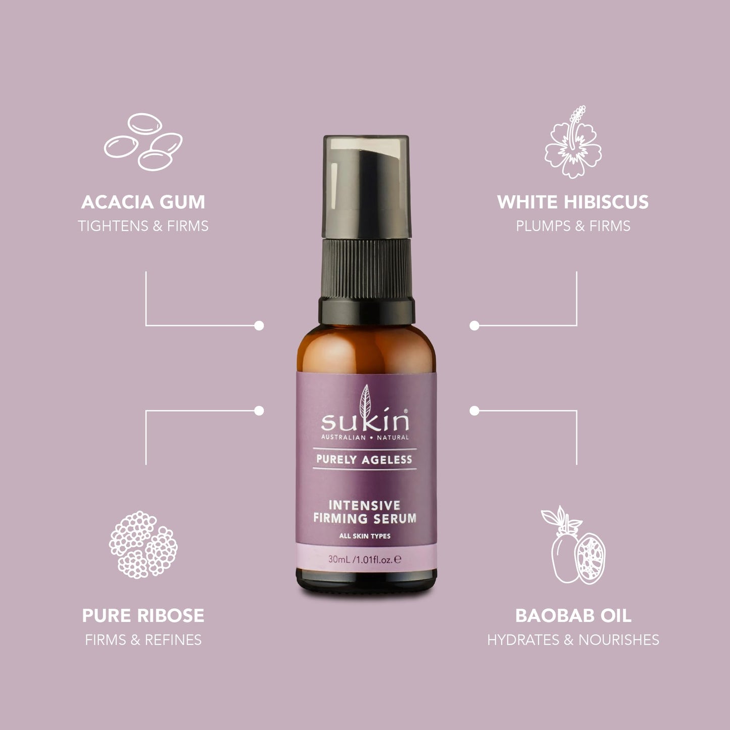 Sukin Purely Ageless Intensive Firming Serum, 1.01 fl oz Beauty & Personal Care Sukin