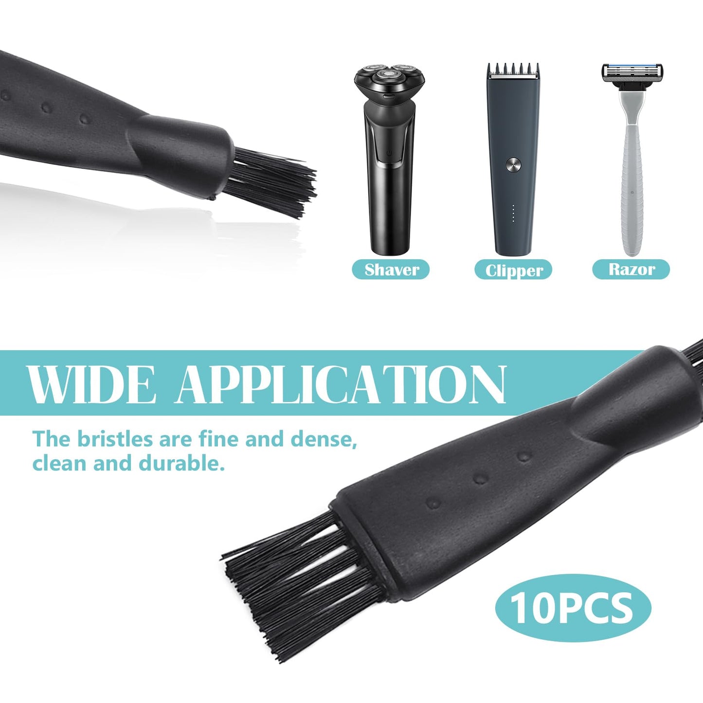 Quacc 10 PCS Mens Electric Shaver Cleaning Brush Black Double Sided Razor Brush for Cleaning Trimmer Hair Clipper Keyboard Beauty and Personal Care Quacc