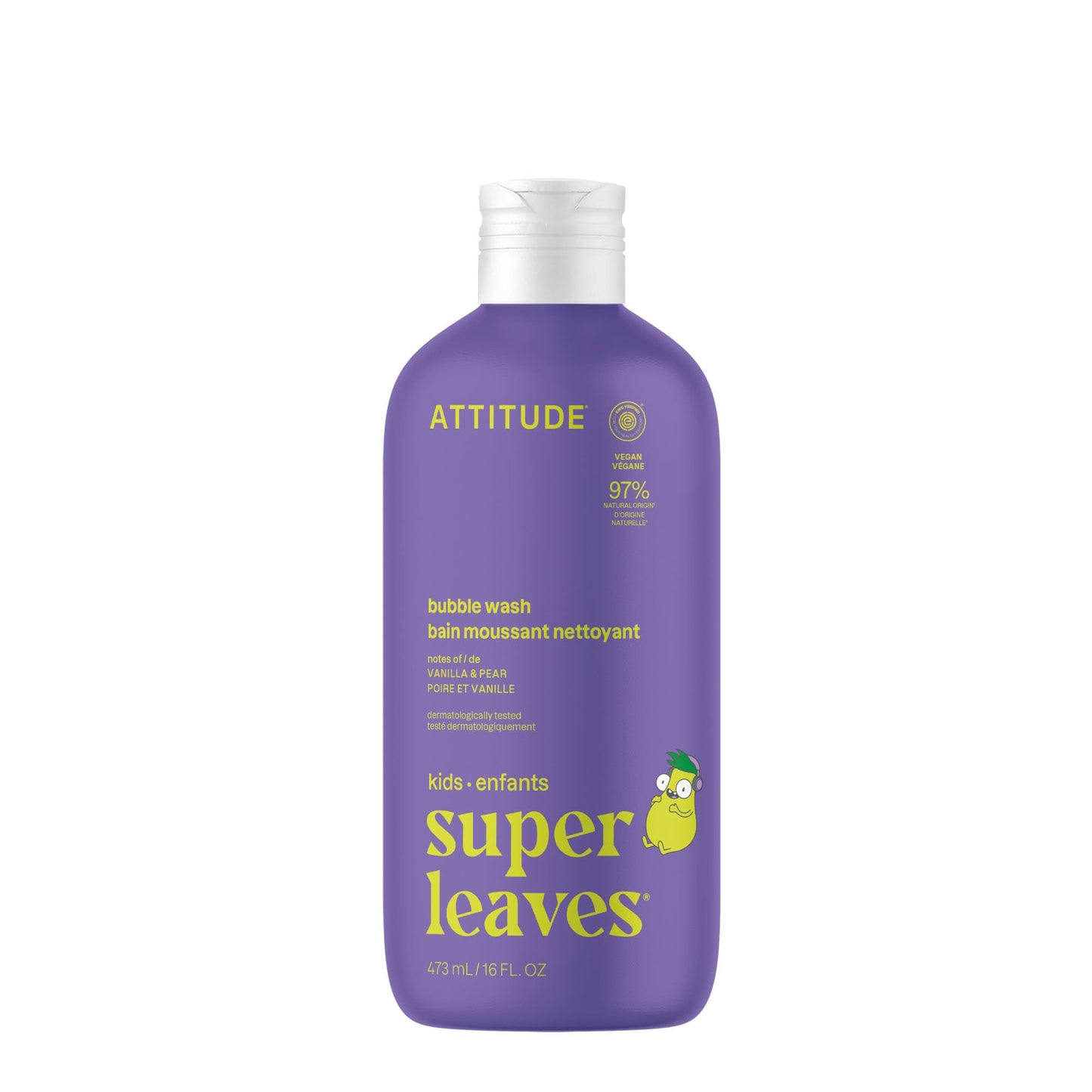 Attitude Bubble Wash for Kids, EWG Verified Bubble Bath, Hair Shampoo and Body Soap, Dermatologically Tested, Plant- and Mineral-Based, Vegan, Vanilla Beauty & Personal Care BIO SPECTRA ATTITUDE